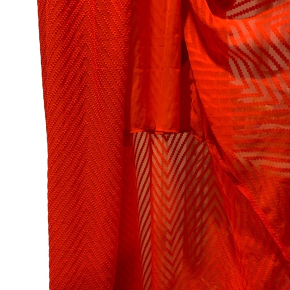 NWT Brilliant Red Sheer Patterned Maxi Dress - Picture 6 of 15